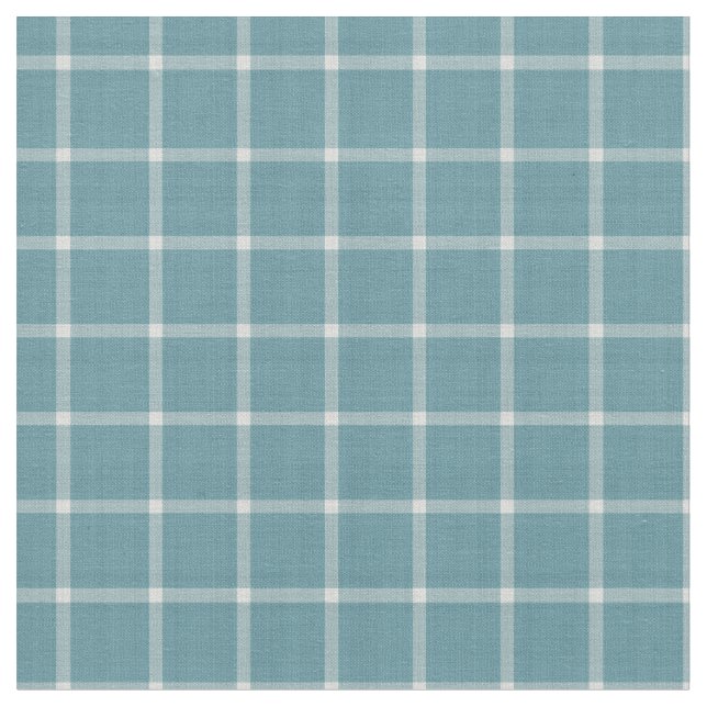 Tissu Gingham à carreaux gris sarcelle et blanc  (Fermer)