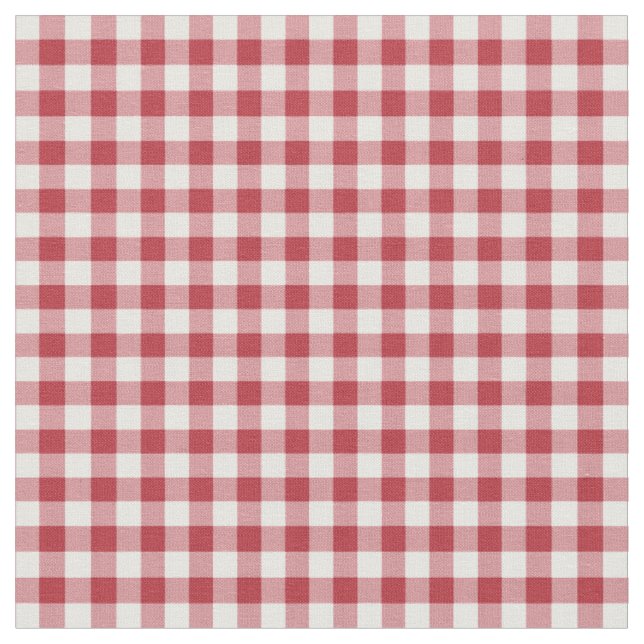 Tissu Gingham à carreaux rouges Cœurs et Roses (Fermer)