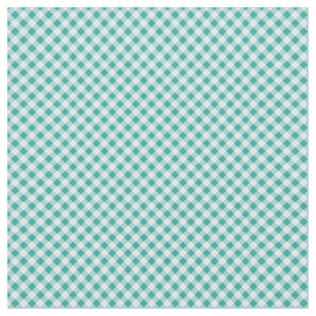 Tissu Gingham blanc aqua (Fermer)