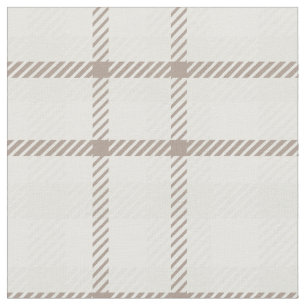 Tissu Gingham carreaux neutre café latte rayures 