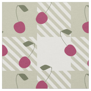 Tissu Gingham rose et cerises carreaux Modern Farmhouse 