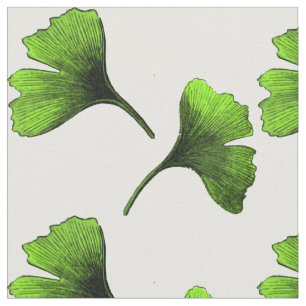 Tissu Ginkgo Biloba Feuille Motif d'art botanique