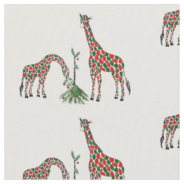 Tissu Girafes de Tissu-Noël (Fermer)