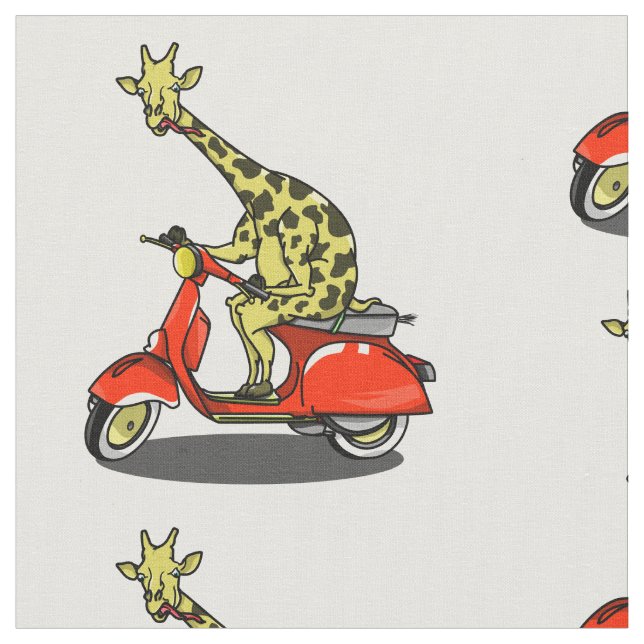 Tissu Giraffe sur un cyclomoteur rétro (Fermer)
