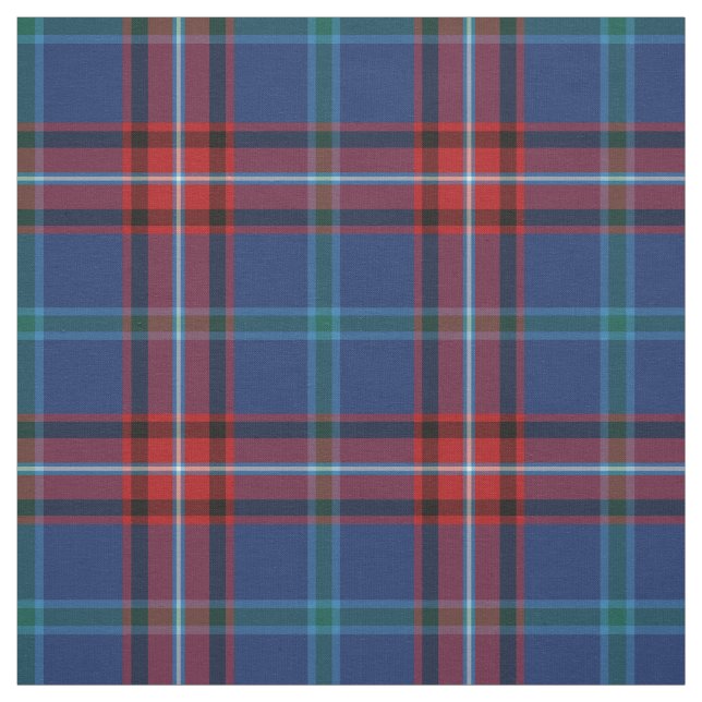 Tissu Glenn Tartan Motif Blue Irish Plaid (Échantillon)