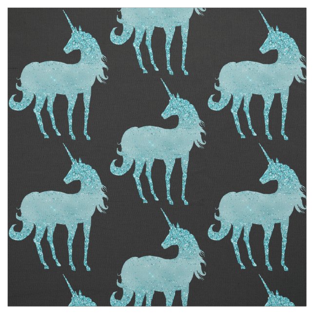 Tissu Glitzy Sparkle Aqua Unicorn (Échantillon)