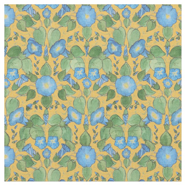 Tissu Gloire de matin bleue faite sur commande sur le (Fermer)