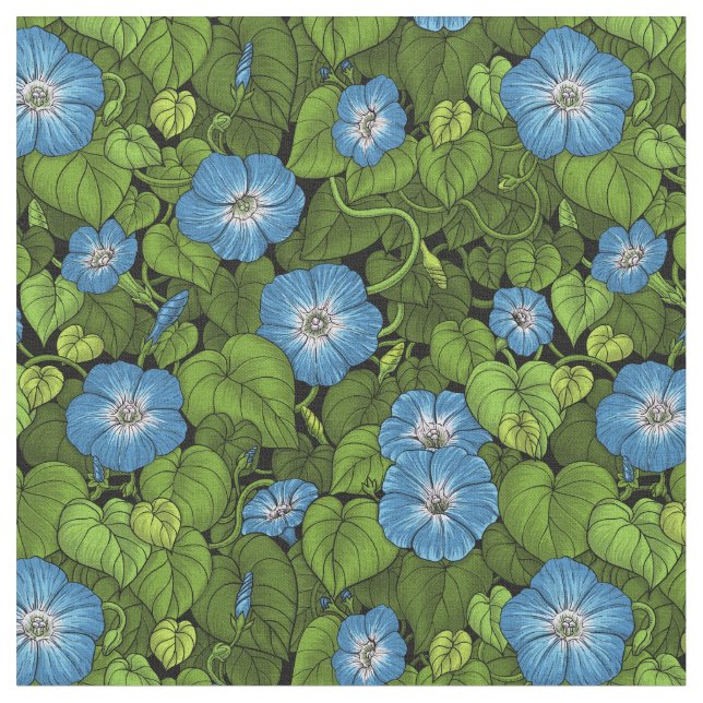 Tissu Gloire du matin en bleu et vert (Fermer)