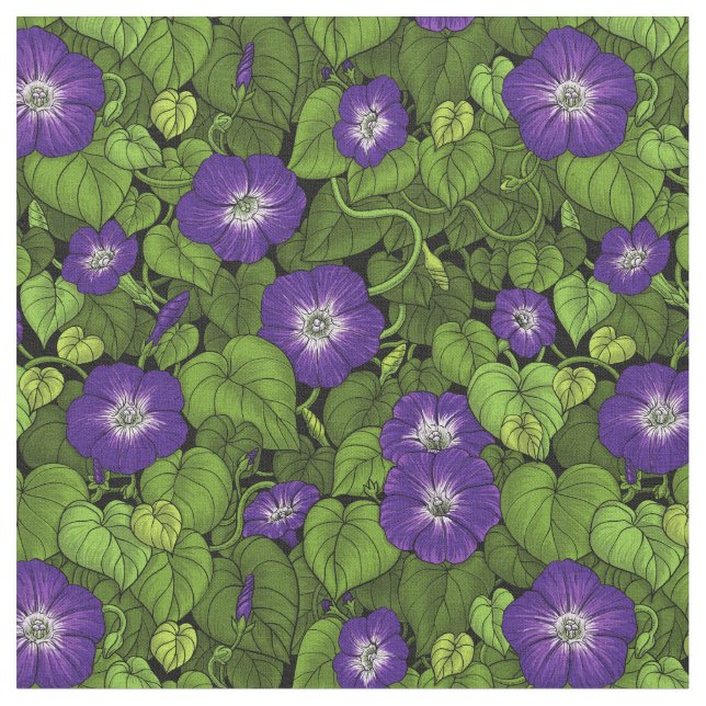 Tissu Gloire du matin en violet et vert (Fermer)