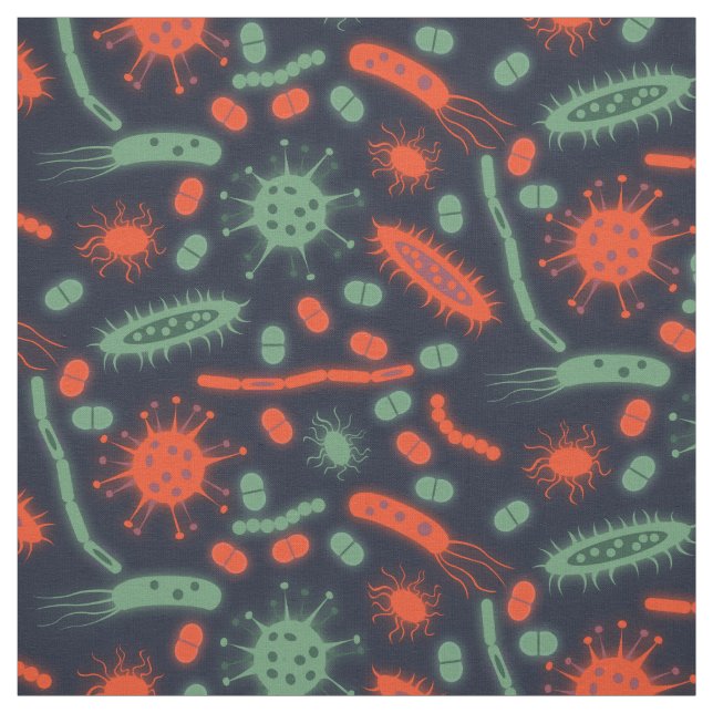 Tissu Glowing Bacteria Microorganism green red (Échantillon)
