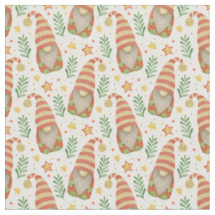 Tissu Gnome scandinave de Noël mignon aquarelle