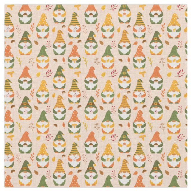 Tissu Gnomes d'automne dans le Motif forestier (Fermer)