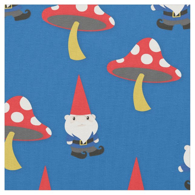 Tissu Gnomes de jardin et champignons de Paris (Fermer)