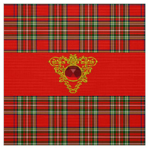 TISSU GOLD CELTIC COEUR, RUBY, ROUGE VERT ÉCOSSE TARTAN