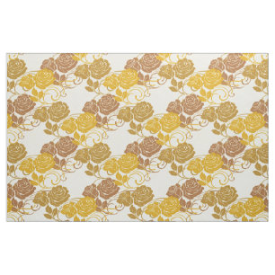 Tissu Gold Large Vintage Floral Rose de Victoria Texture