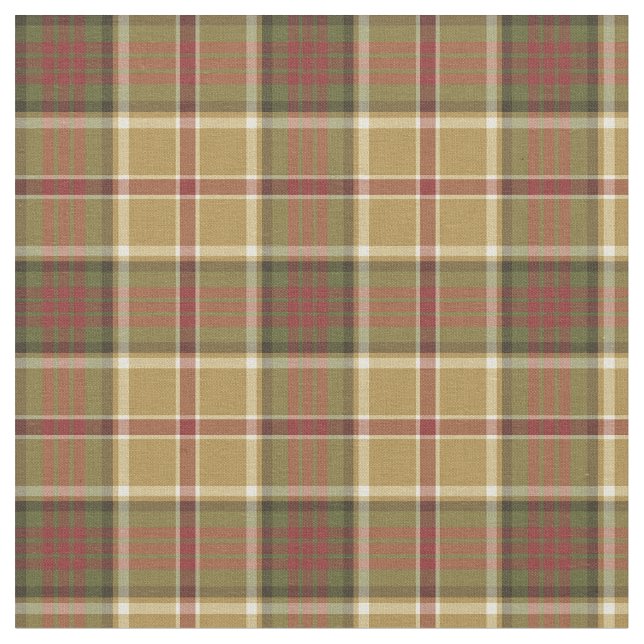 Tissu Gold, Moss Green et Red Plaid (Fermer)