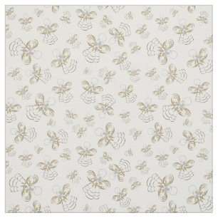 Tissu Gold Noël Angel de la joie Motif sans couture