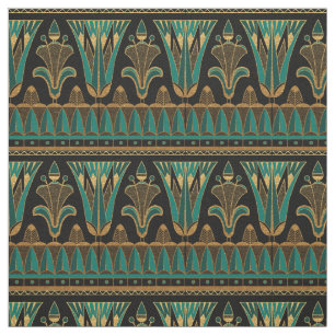 Tissu Gold Turquoise et Art déco noir