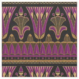 Tissu Gold violet et art déco noir