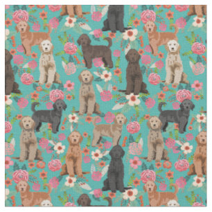 Tissu Golden Doodles vintage floral turquoise