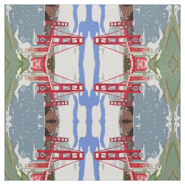 Tissu Golden gate bridge (Échantillon)