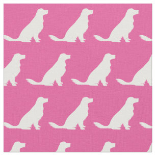 Tissu Golden Retriever Chien Silhouette Animal rose
