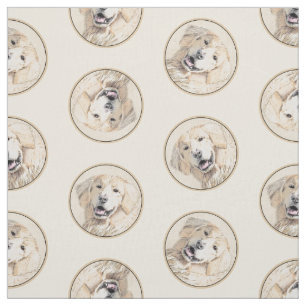 Tissu Golden Retriever Painting mignon Original Chien Ar