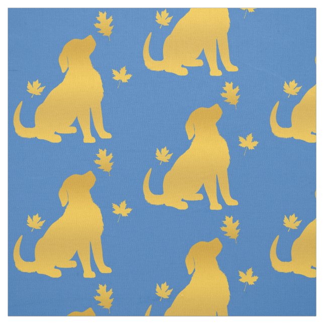 Tissu Golden retriever parmi le feuille d'automne (Échantillon)