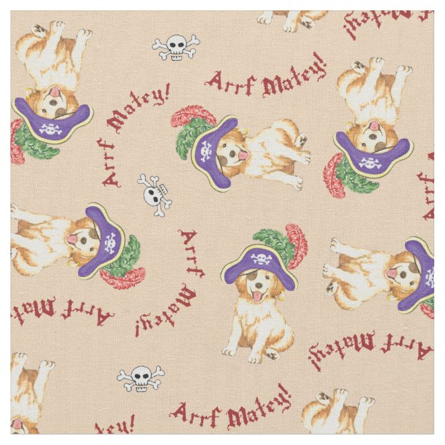 Tissu Golden Retriever Pirate Fabric (Fermer)