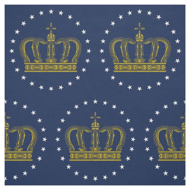 Tissu Golden Royal Crown & Stars + votre backgr. & idées (Échantillon)