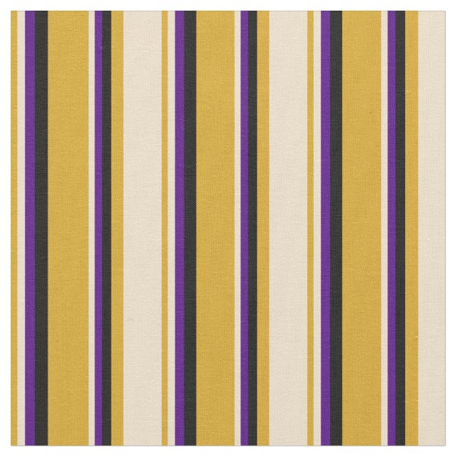 Tissu Goldenrod, Tan, Indigo et Black Lines (Fermer)