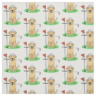 Tissu Golf Yellow Labrador Retriever (yaourt 3) Chien -