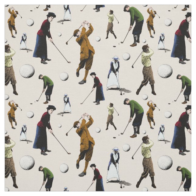 Tissu Golfeurs Vintages rétro (Échantillon)