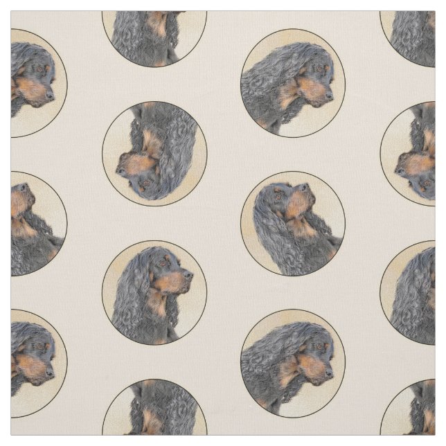 Tissu Gordon Setter Peinture Black Cute Original Chien A (Échantillon)