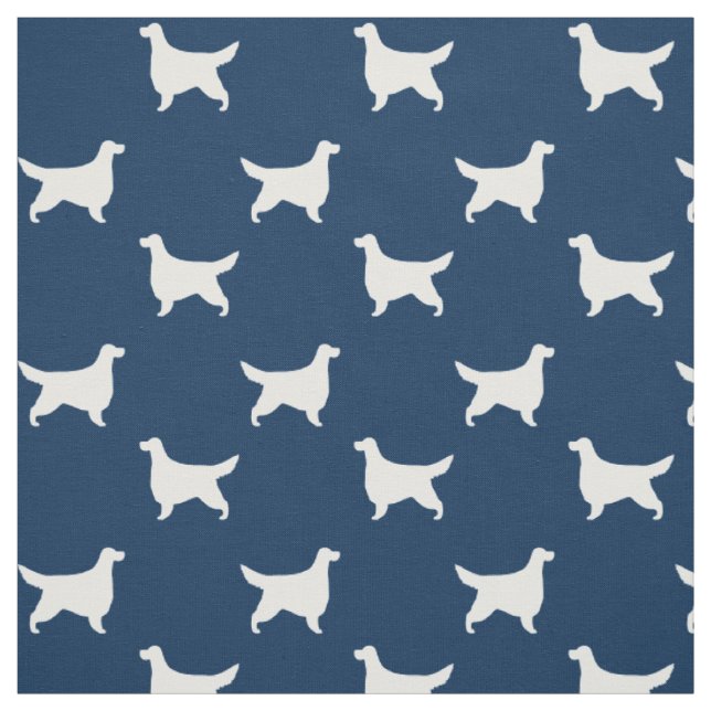 Tissu Gordon Setter Silhouettes Motif Bleu et blanc (Échantillon)