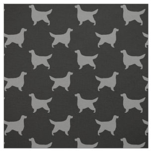 Tissu Gordon Setter Silhouettes Motif noir et gris