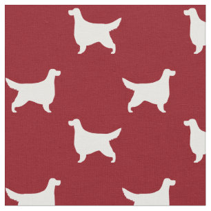Tissu Gordon Setter Silhouettes Motif Rouge et blanc