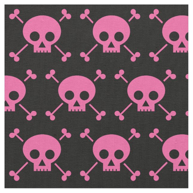 Tissu Goth Girl Pink Black Skuls Motif Cool (Fermer)