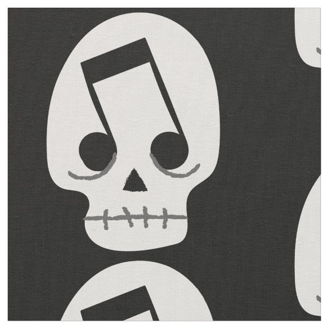 Tissu goth note yeux crâne (Fermer)