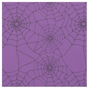 Tissu Goth Spider Webs Cobwebs Purple Patternes