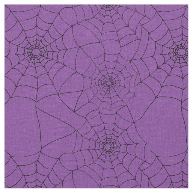 Tissu Goth Spider Webs Cobwebs Purple Patternes (Fermer)