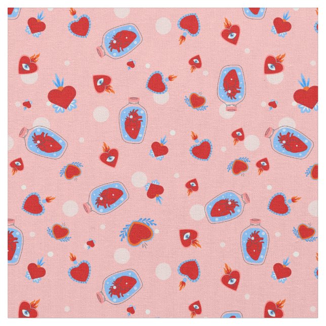 Tissu goth valentines rose sacré coeurs humains (Fermer)