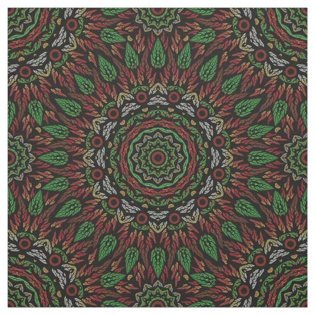 Tissu Gothique Feuilles  Mandala Motif (Échantillon)