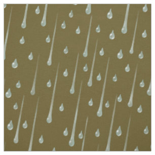 Tissu Gouttes de Pluie Tombant Mignon Jour de Pluie Sépi