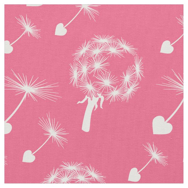 Tissu Graines Cardières Roses (Fermer)