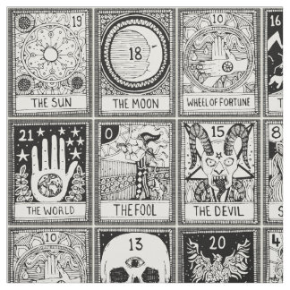 Tissu grand arcana tarot noir