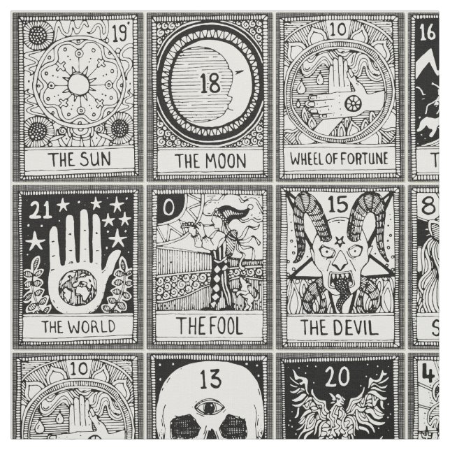 Tissu grand arcana tarot noir (Échantillon)