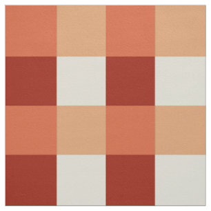 Tissu Grand Buffalo Check, rouille, terre cuite et crèm
