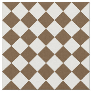Tissu Grand Checkered de Diag - brun blanc et foncé