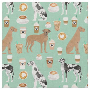 Tissu Grand chien Dane Monnaie amoureuse du café